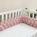 Protectie laterala patut bebe tripla roz